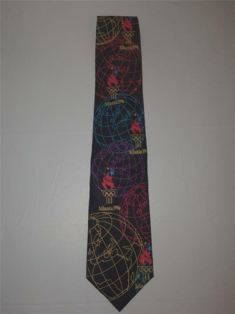 1996 Olympics Silk Tie Ralph Marlin Atlanta -1112T18